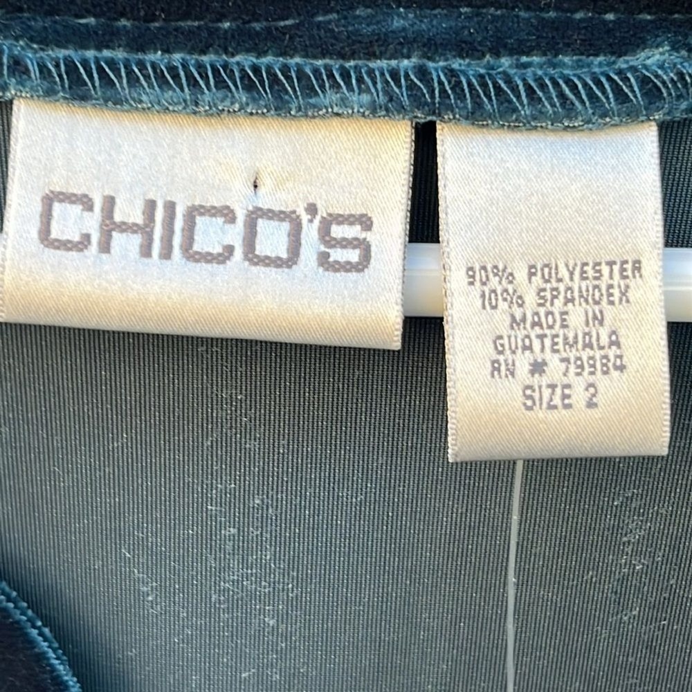 Chico's Women's Velvet Heritage Scroll Norma Jacket Embroidered Whimsigoth sz 2 - Picture 5 of 13